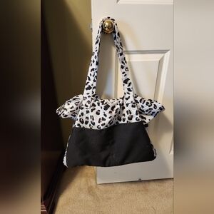 Leopard Print and Black Women's Tote Bag